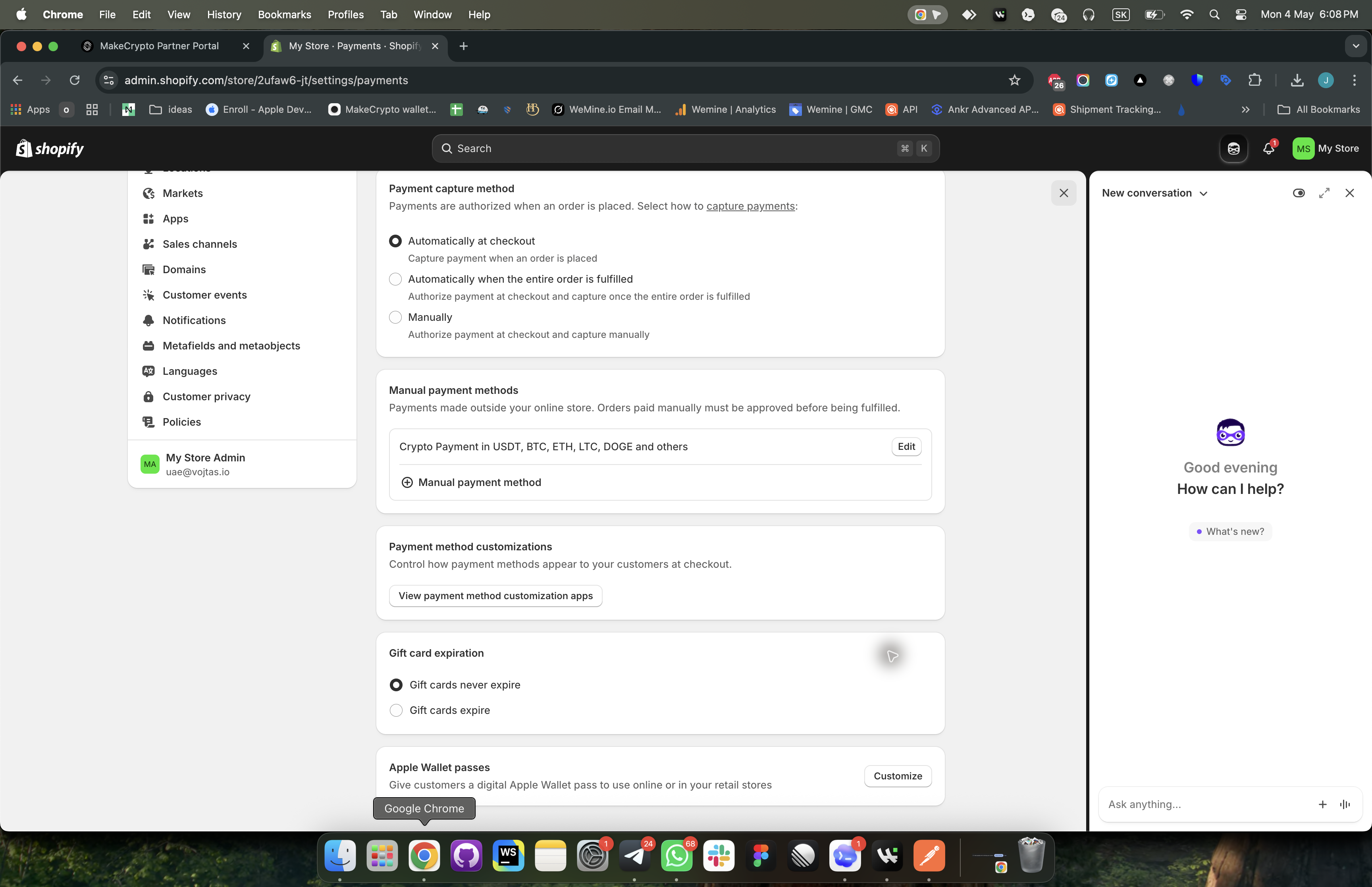 Shopify manual payment method